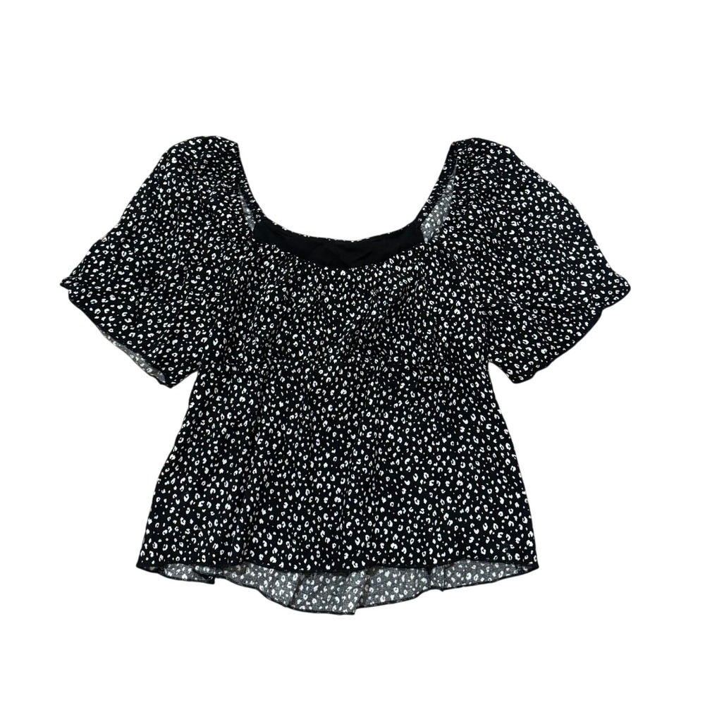 Urban Romantics Smocked Puff Sleeve‎ Top Square Neck Blouse Women's Small NWOT